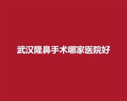 武汉隆鼻手术哪家医院好?口碑医院名单介绍 武汉隆鼻手术哪家医院好?口碑医院名单介绍